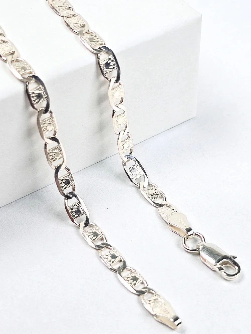Mariner Chain 3.8mm Rolex Crown Design Men’s 925 Sterling Silver 60cm